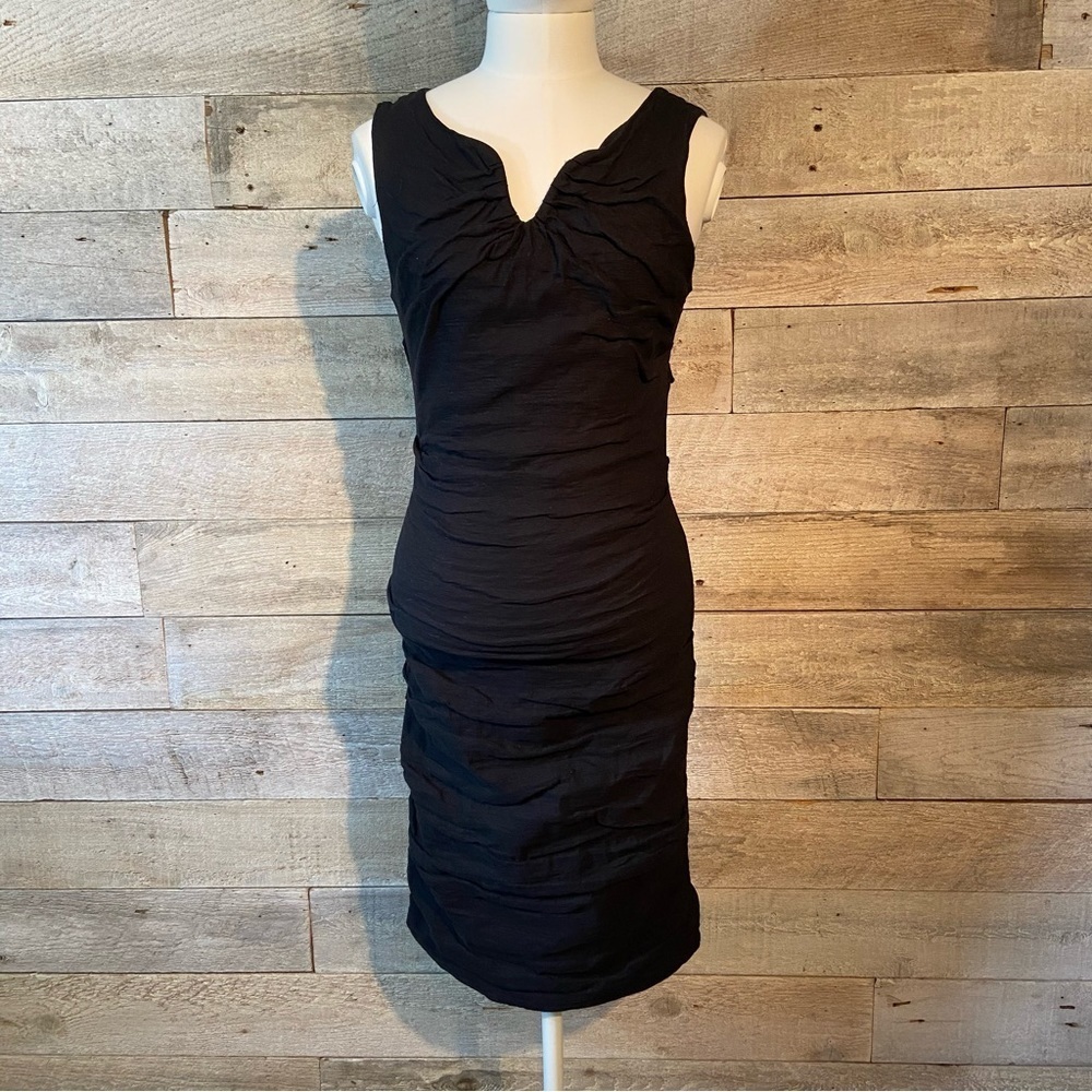 Joseph Ribkoff women's black ruched dress in size 8